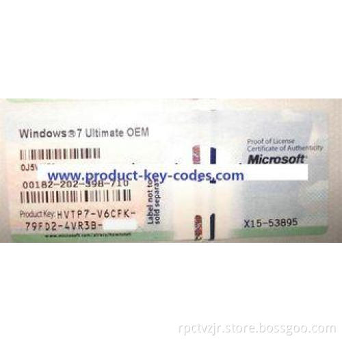 Original Windows Product Key Sticker for Windows 7 Ultimate